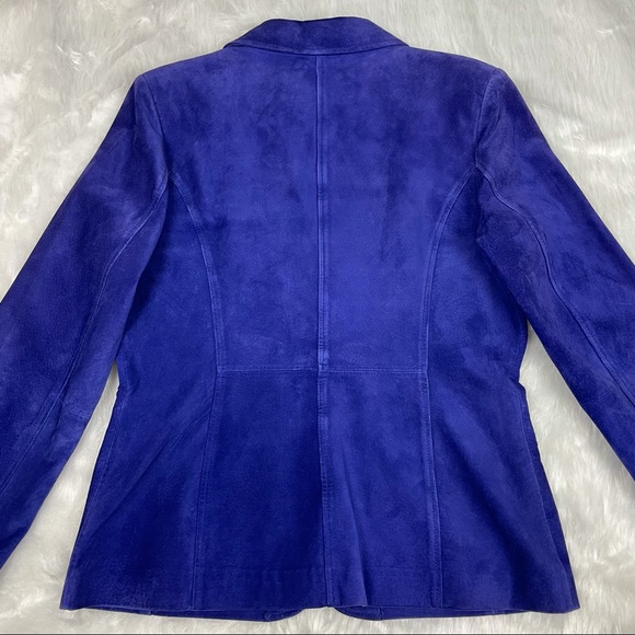 Bernardo Purple Suede Blazer Medium - Picture 4 of 13